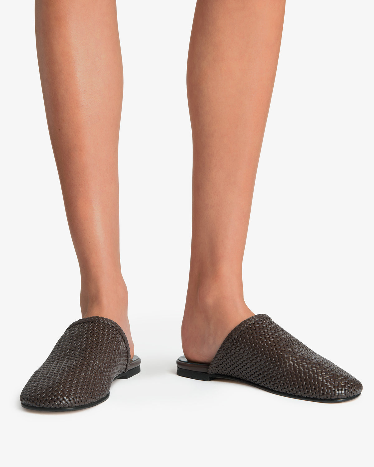 Floor Slide Brown Woven Leather