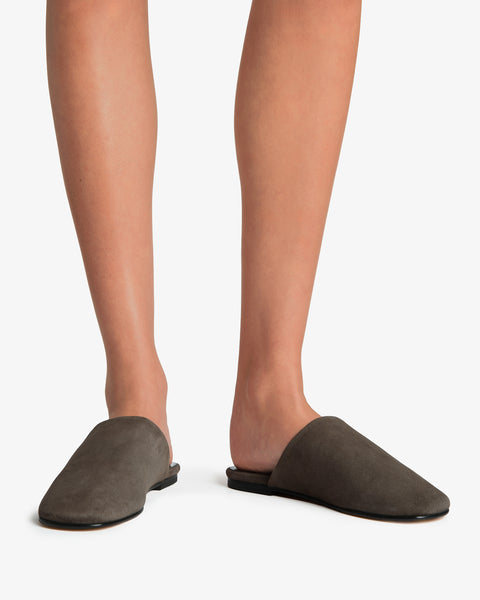 Floor Slide in Cacao suede leather