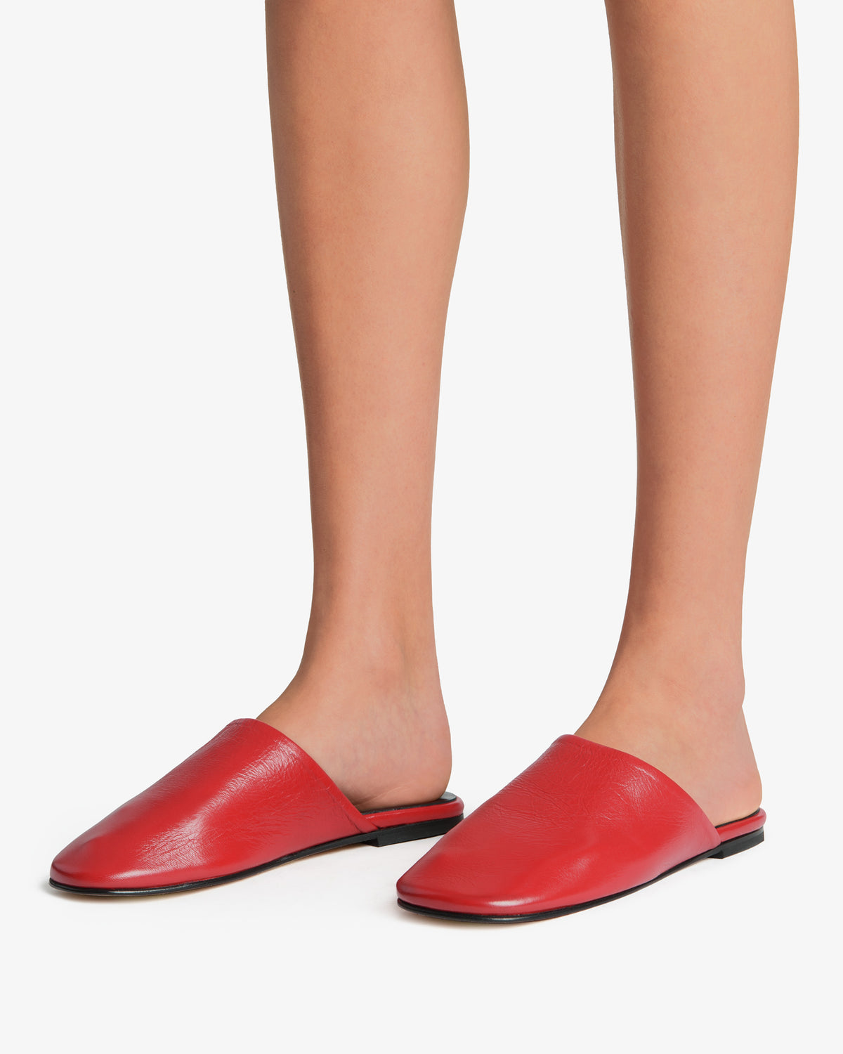 floor slide in red leather