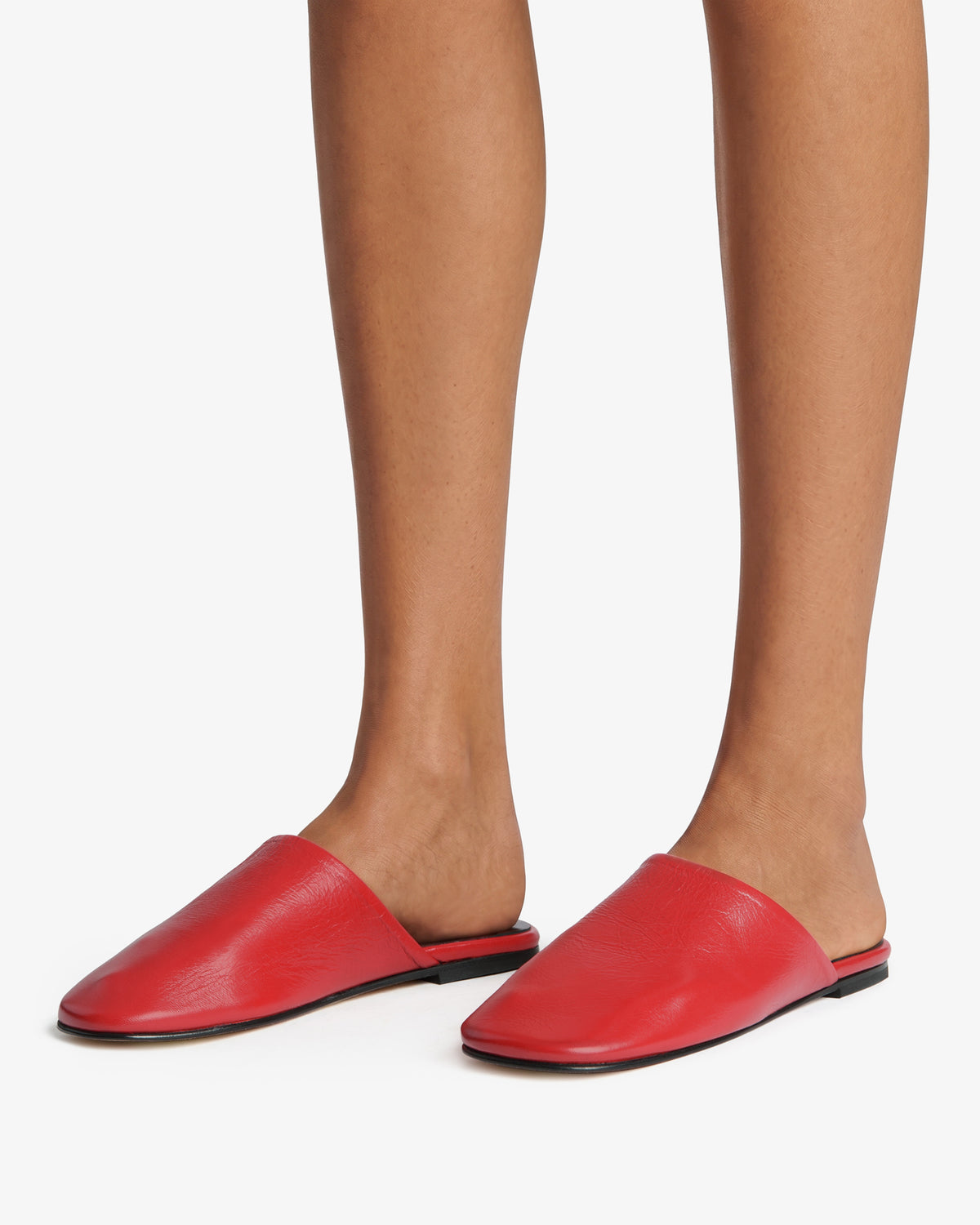 floor slide in red leather