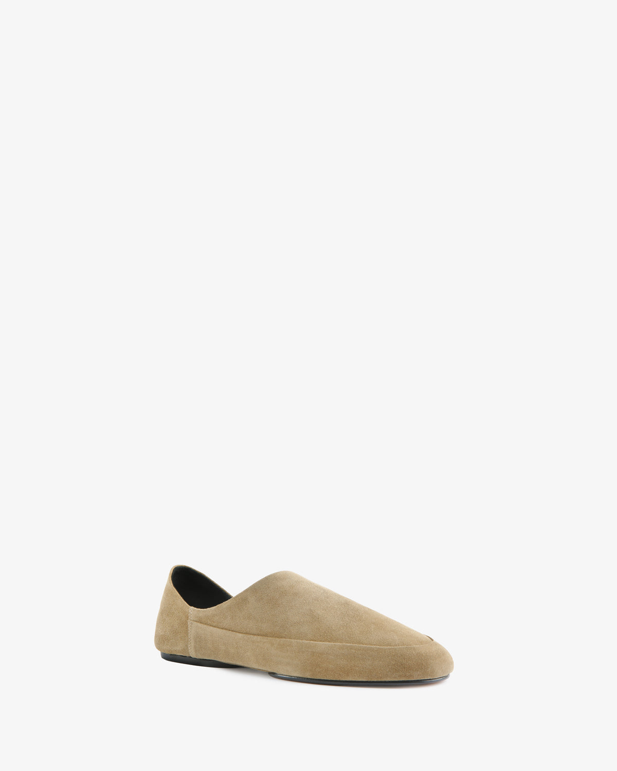 Floor Slipper Beige Suede Leather