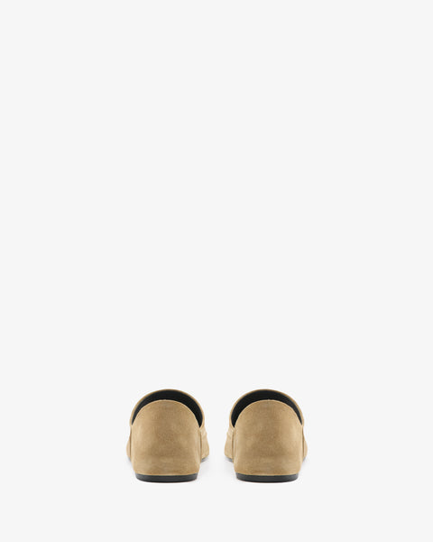 Floor Slipper Beige Suede Leather
