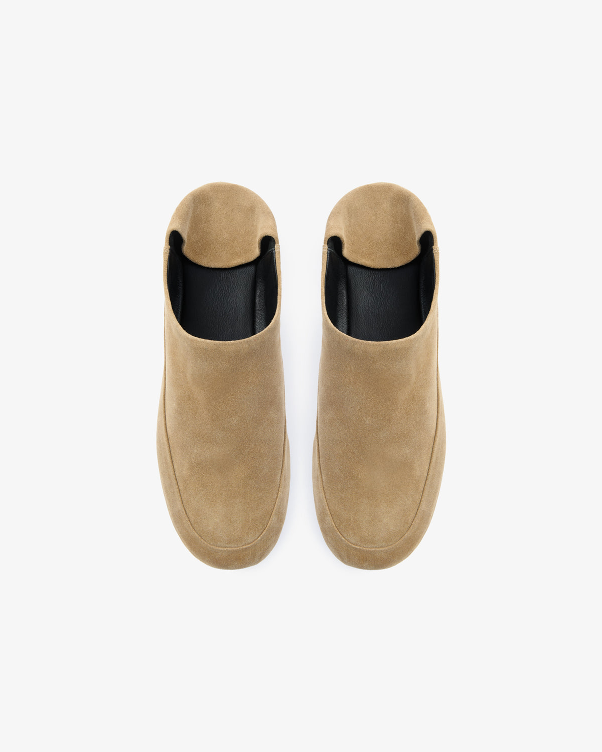 Floor Slipper Beige Suede Leather