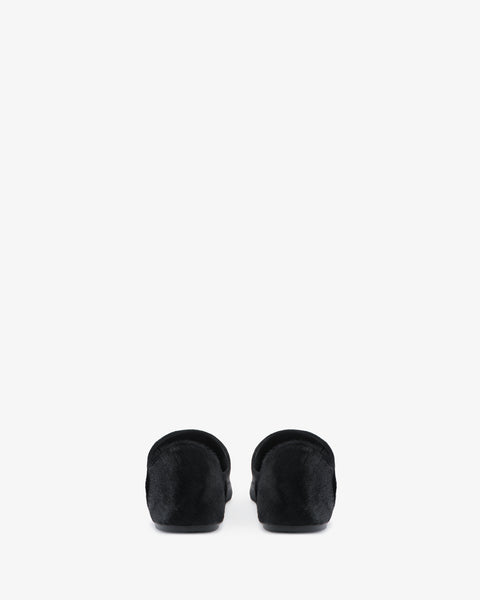 Floor Slipper in Black Pony Leather