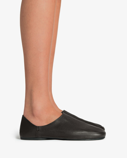 floor slipper in espresso leather