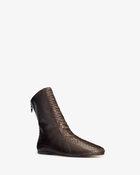 Floor Ankle boot in Dark Brown Python Leather - Second Image