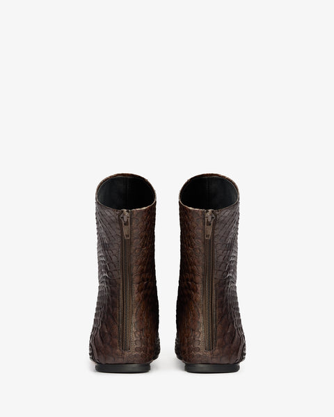 Floor Ankle boot in Dark Brown Python Leather