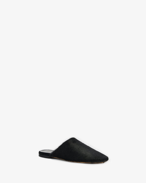 floor slide in black pony leather - Second Image