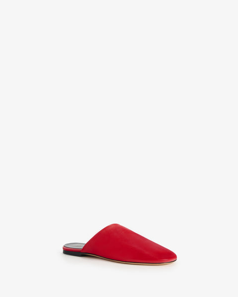 floor slide in red leather