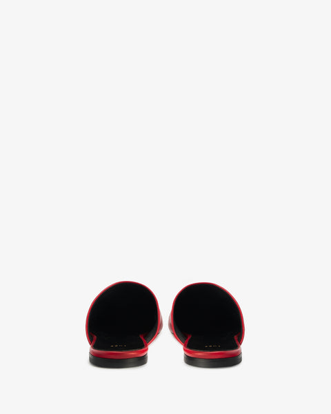 floor slide in red leather