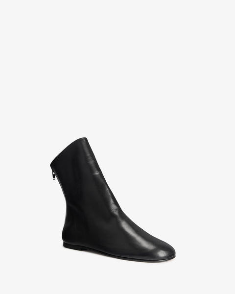 Floor Ankle boot in Black Smooth Leather