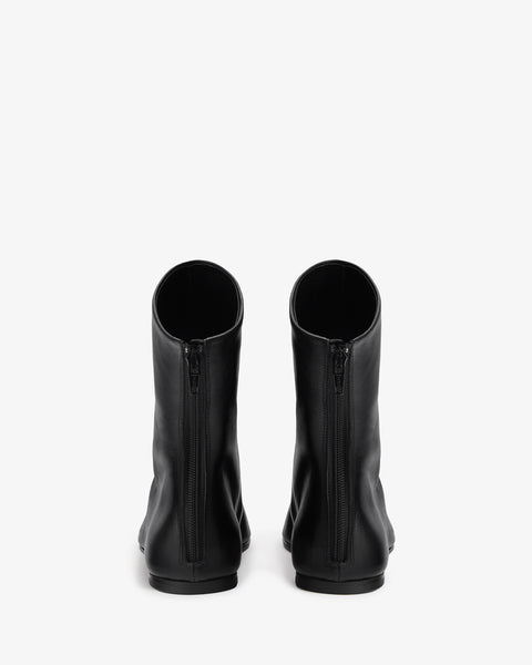 Floor Ankle boot in Black Smooth Leather