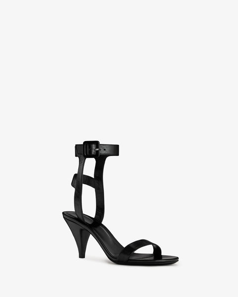 Fume Sandal in Black Leather - Second Image