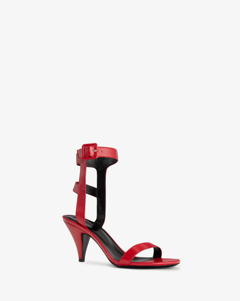 Fume Sandal in Red Leather - Second Image