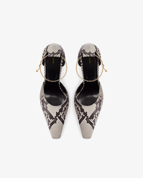 Faith Pump Stone Python Leather