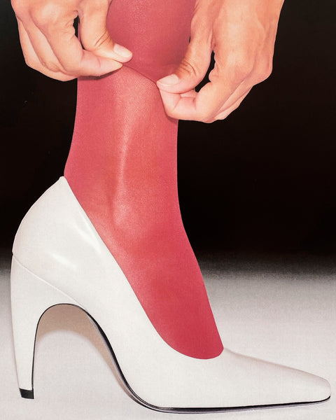 Fame Pump in White Brushed Leather - Second Image