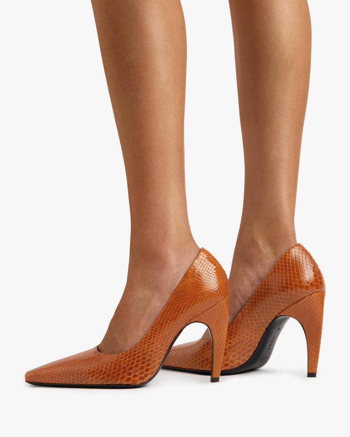 Fame Pump Tan Python Leather