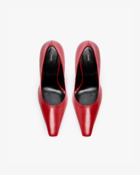 Fame Pump in Red Leather