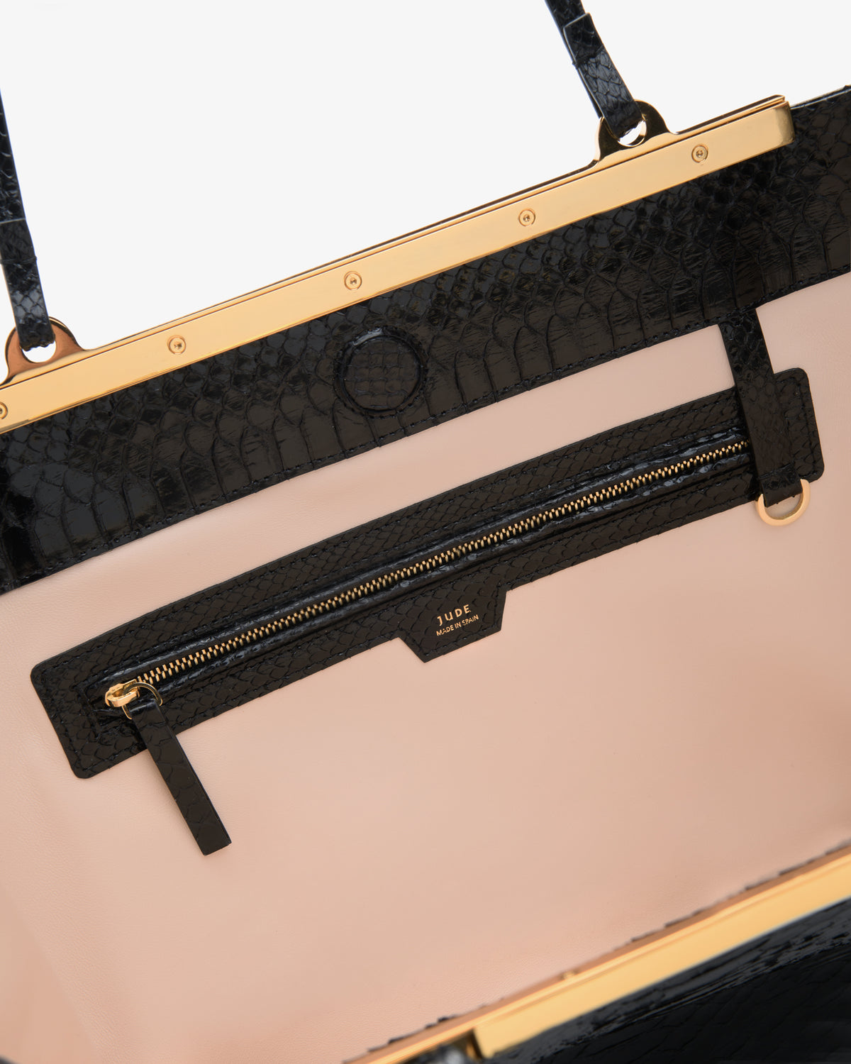 Gaia Bag Black Python Leather