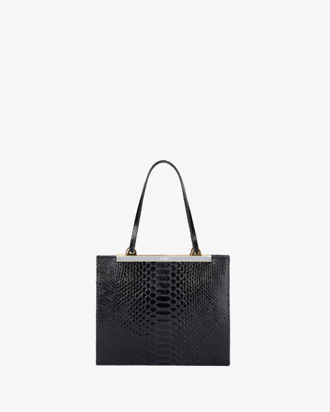 Gaia Mini Bag Black Python Leather