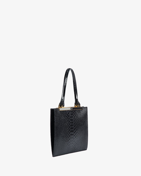 Gaia Mini Bag Black Python Leather