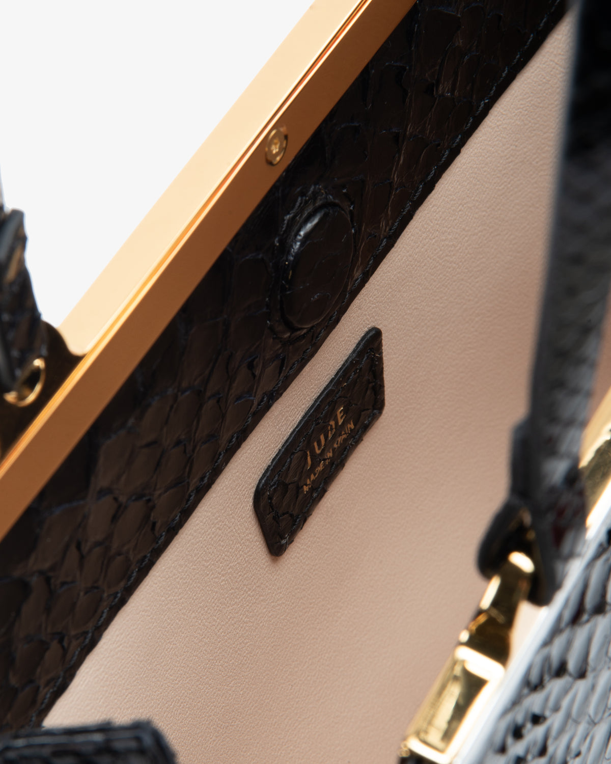 Gaia Mini Bag Black Python Leather