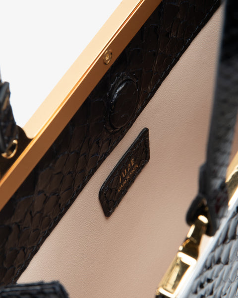 Gaia Mini Bag Black Python Leather