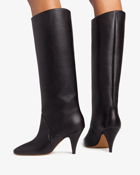 Haze Knee Boot Indigo Creased Leather