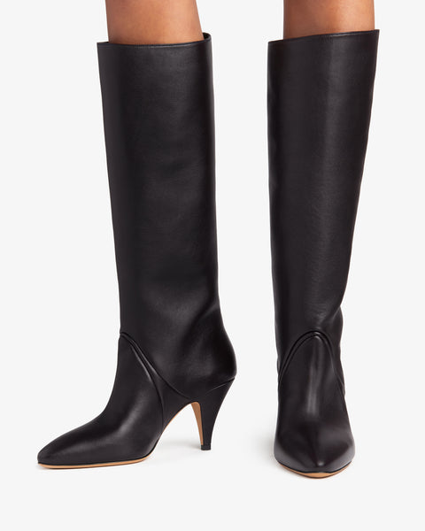 Haze Knee Boot Indigo Creased Leather