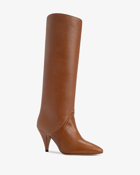 Haze Knee Boot Tan Grained Leather