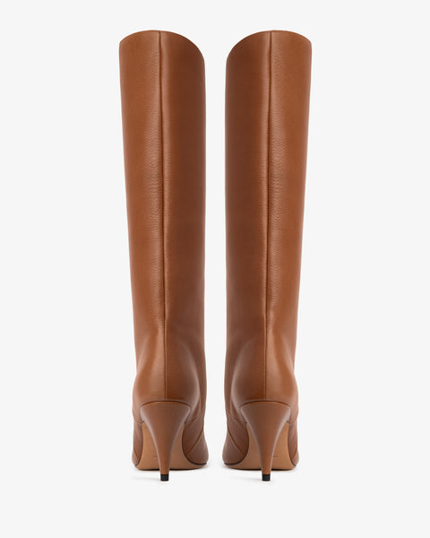 Haze Knee Boot Tan Grained Leather