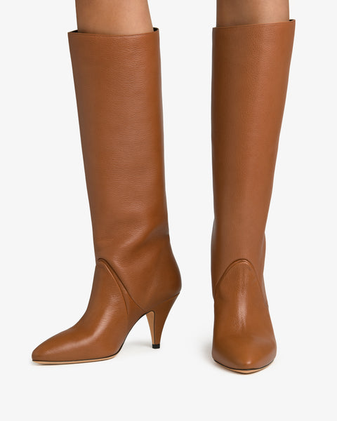 Haze Knee Boot Tan Grained Leather