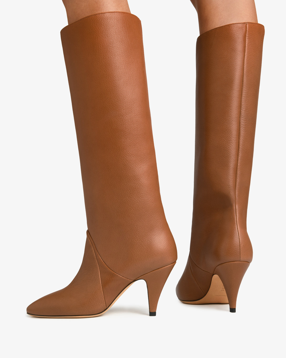 Haze Knee Boot Tan Grained Leather
