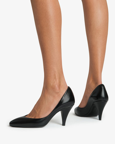 Haze Pump in Black Creased Leather