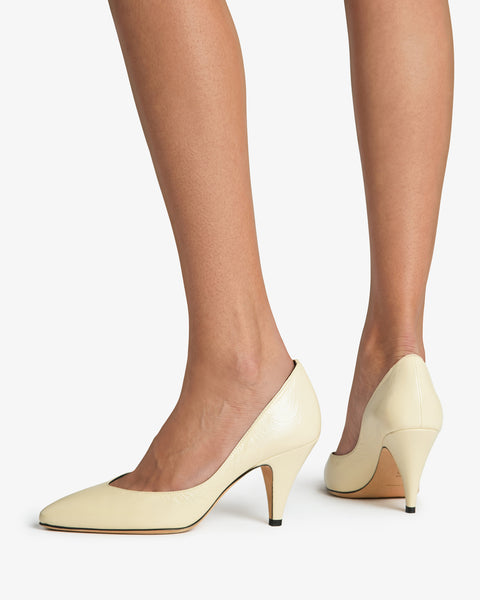 Haze Pump in Ivory Creased Leather