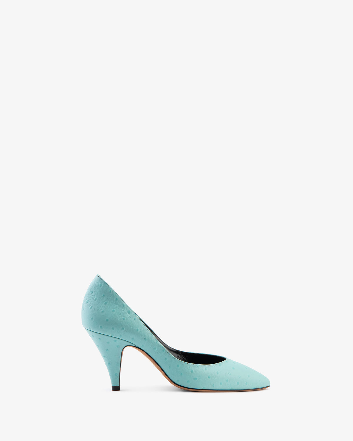 Haze Pump Turquoise Ostrich Embossed Leather
