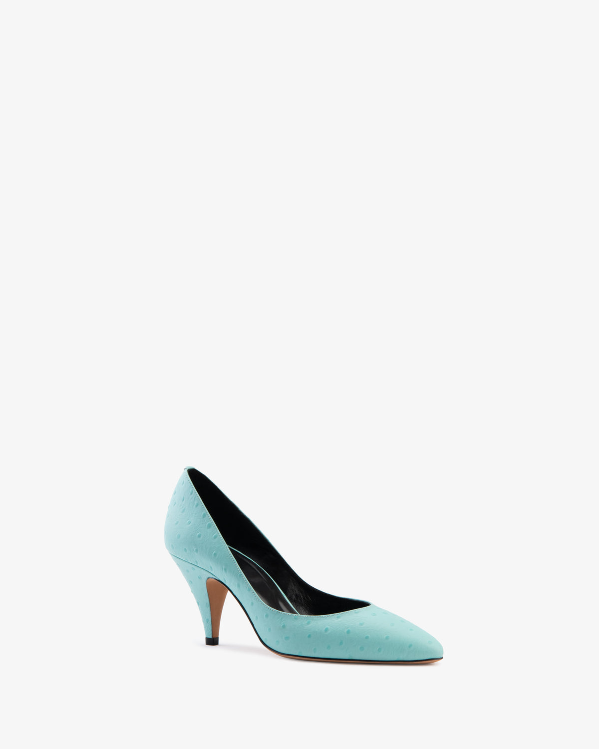 Haze Pump Turquoise Ostrich Embossed Leather