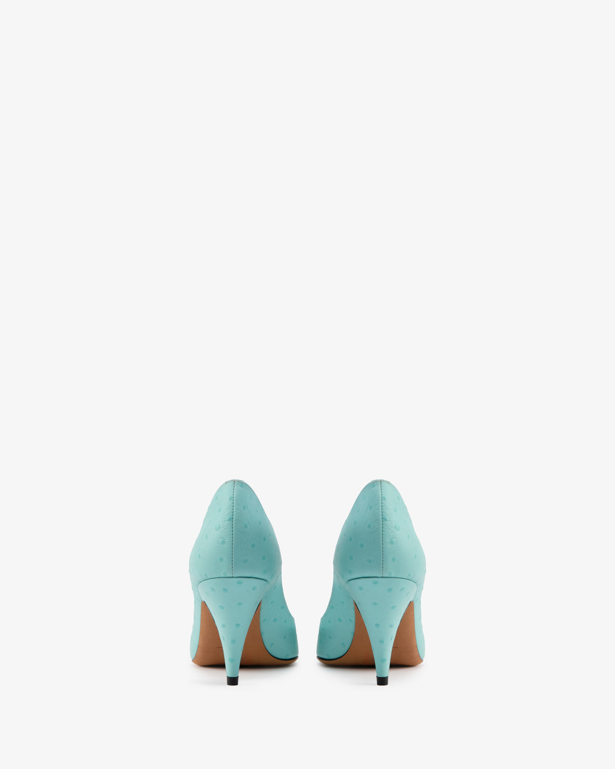 Haze Pump Turquoise Ostrich Embossed Leather