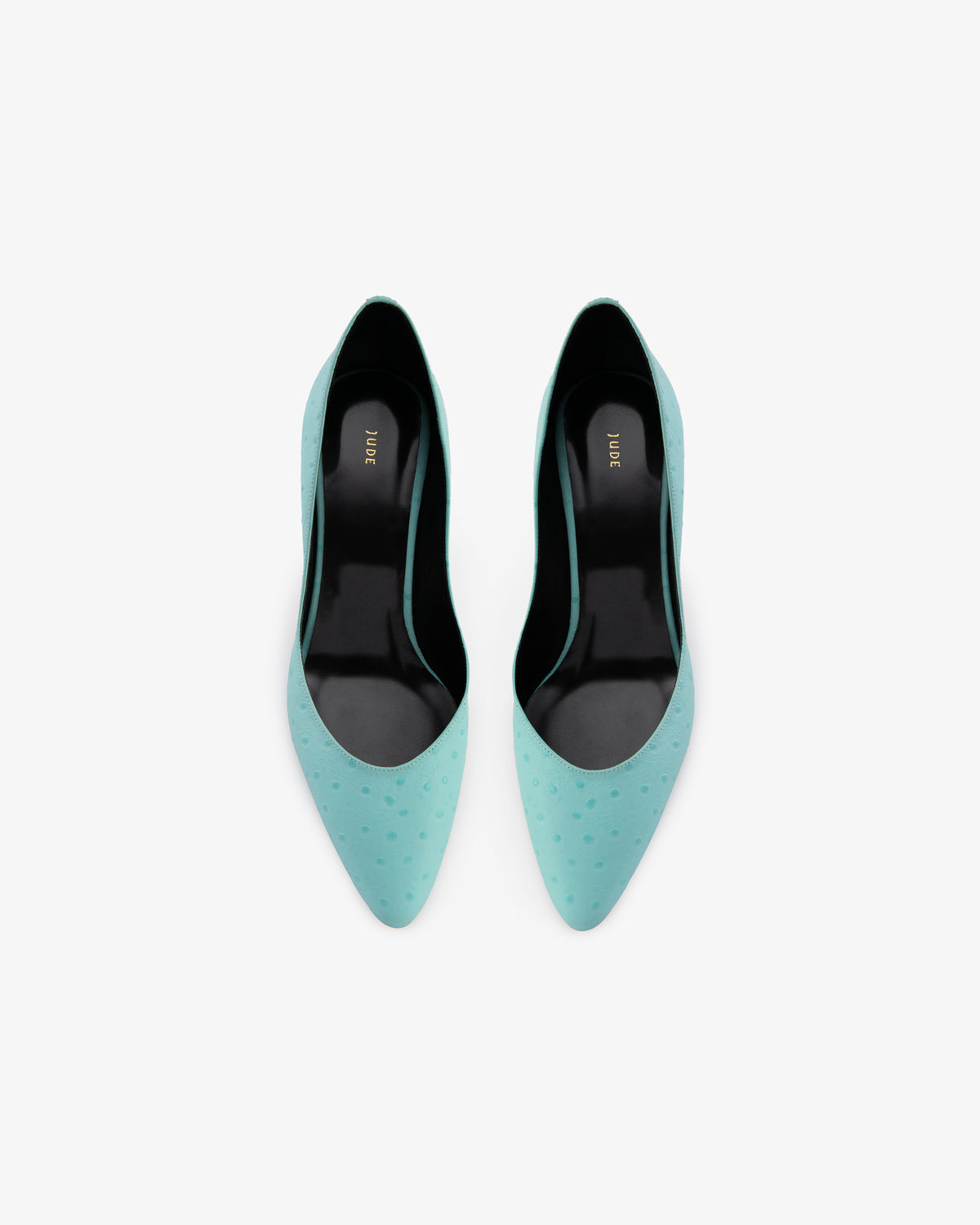 Haze Pump Turquoise Ostrich Embossed Leather