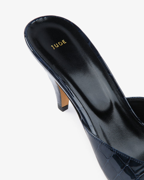 Haze Sandal Ink Croc Embossed Leather