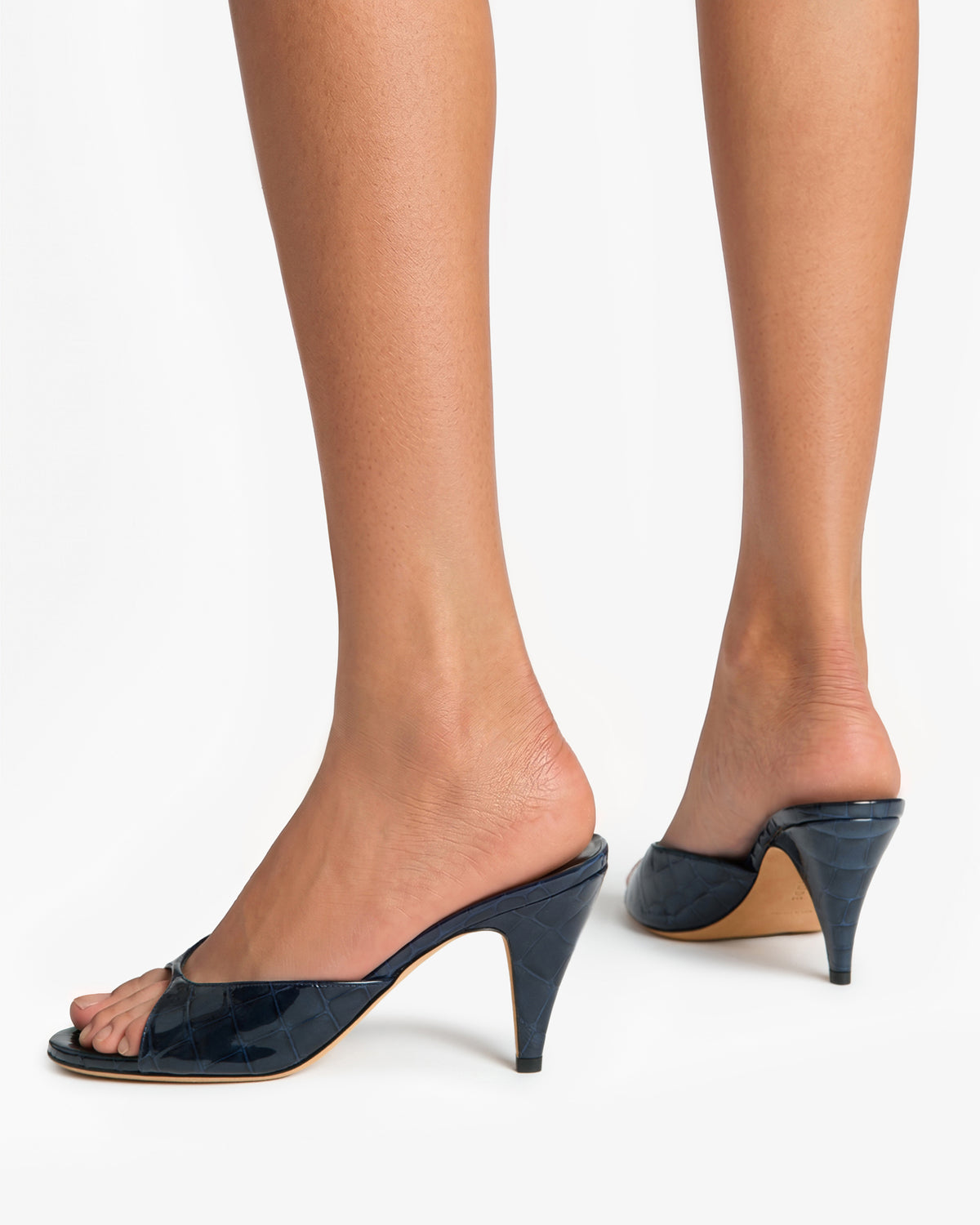 Haze Sandal Ink Croc Embossed Leather