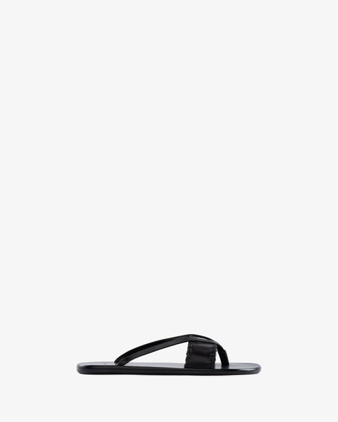 Helena Flat Black Leather