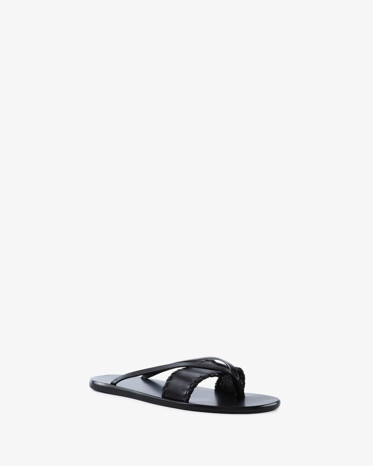 Helena Flat Black Leather