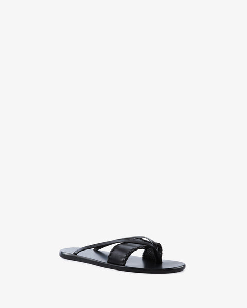 Helena Flat Black Leather