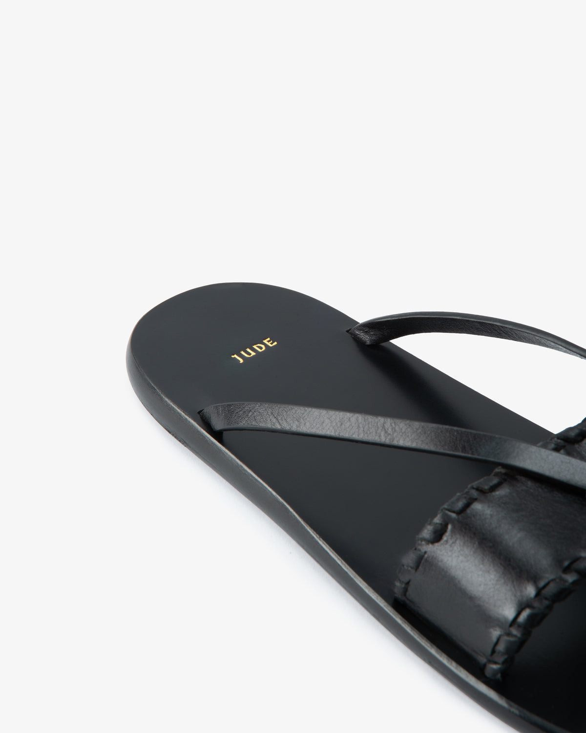 Helena Flat Black Leather