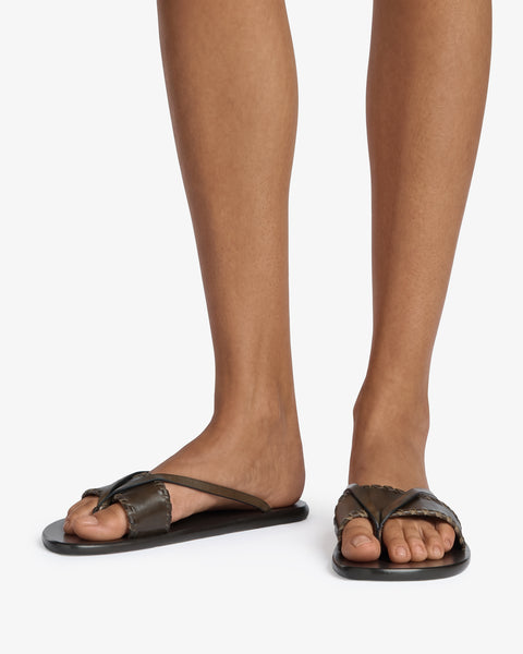 Helena Flat Mocha Leather