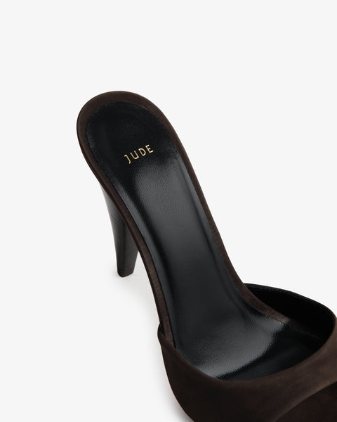 Hew Mule Brown Nubuck Leather