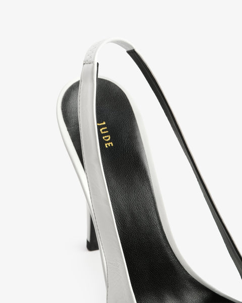Ibis Slingback White Creased Leather