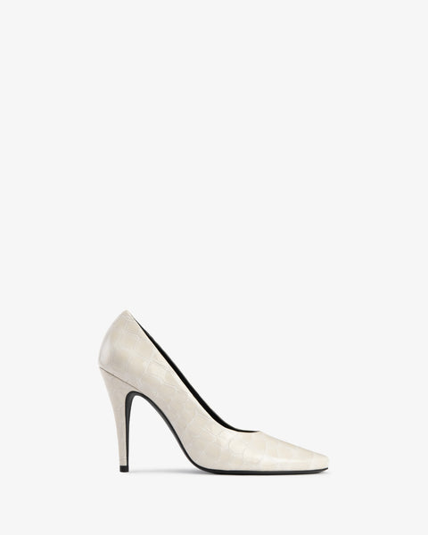 Jerry Pump Cream Croc Embossed Patent Leather