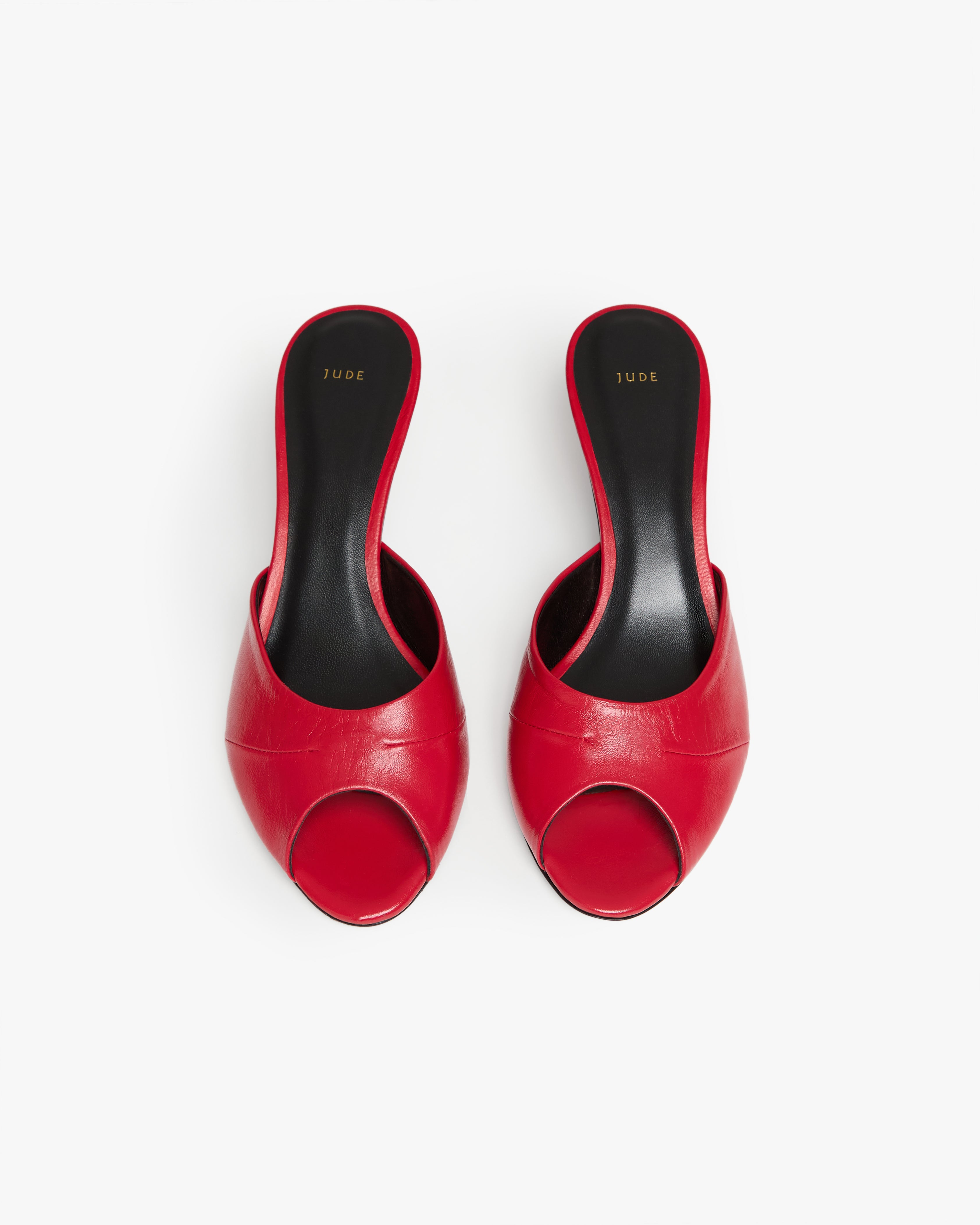 Cave Mule in Red Creased Leather – JUDE